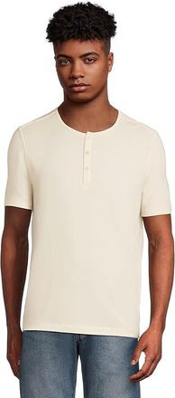 UNTUCKit EcoSofttm Short Sleeve Henley Mens T Shirt White : 2XL Regular Fit, Cotton/Elastane/Lyocell