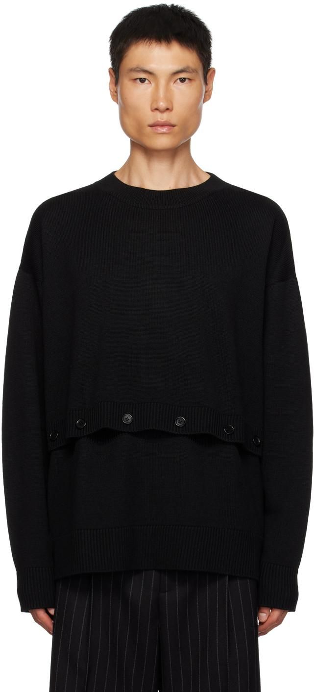 【BOTTER】CREWNECK SWEATER DOLPHIN BOTTER BLACK Botter Dolphin Print Cotton Crewneck Sweatshirt In Black