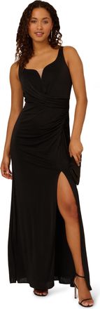 Adrianna Papell Womens Novelty Knit Mermaid Gown in Black - Size 12 UK