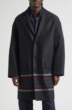 Bottega Veneta Double Face Wool & Cashmere Coat in 1319 Dark Grey/Black/Lava at Nordstrom, Size 40 Us