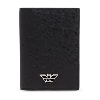Emporio Armani Wallets & Cardholders, male, Black, Size: ONE SIZE ASV Regenerated Saffiano Magnetic Card Holder