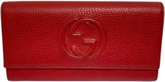 Gucci Pre-owned Wallets, female, Red, Size: ONE SIZE Pre-owned Long wallet (bi-fold)