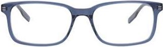 Montblanc 54mm Rectangular Optical Glasses in Medium Blue Transparent at Nordstrom Rack