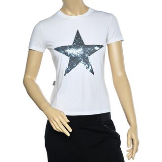 Moschino White Cotton Star Embellished Short Sleeve T-Shirt M
