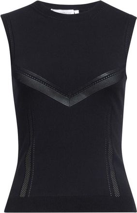 Sportmax Pavido Mesh Accent Sleeveless Sweater in Black at Nordstrom, Size X-Large