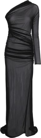 Atlein Abito lungo monospalla - Nero