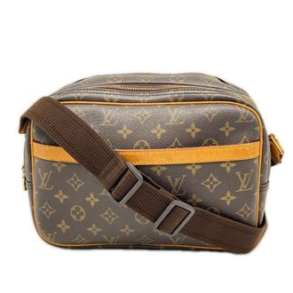 Louis Vuitton Monogram Beige Brown Coated Canvas Leather Shoulder Bag (Pre-Owned)