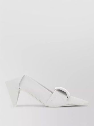 Loewe leather origami mules pointed toe sculptural heel