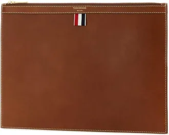 Thom Browne Mens Leather Document Case Wallet Brown