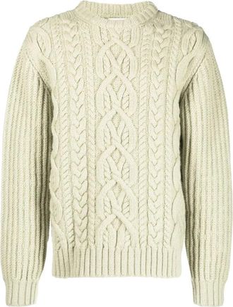 Dries Van Noten Mezzi Mk Sweater - Heren - Ronde hals truien - Groen - L - Truien & Vesten