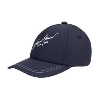 Emporio Armani Zijden Blend Baseball Cap - Heren - Petten - Blauw - ONE Size - Katoen - Accessoires