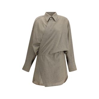 Petar Petrov Beige Fleece Wool Casual Womens Dress