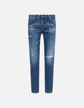 Dsquared2 Mens Dsquared2 One Life One Planet Smiley Jeans in Blue - Size: 26/32
