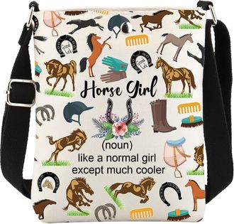 Generic Horses Gifts for Women Horse Crossbody Bag Horse Lover Gifts Cross Body Bucket Bag with Adjustable Shoulder Strap (24815 Horse C)