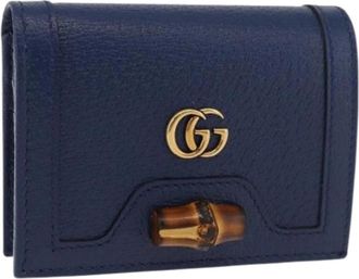 Gucci Pre-owned Vintage Portemonnee - Dames - Vintage Accessoires - Blauw - ONE Size - Leer - Vintage