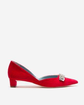 Frances Valentine Womens Paula Mini Block Heels In Red