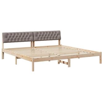 vidaXL Estructura De Cama Con Cabecera Marr&oacute;n Y Taupe 200 X 200 Cm Vidaxl