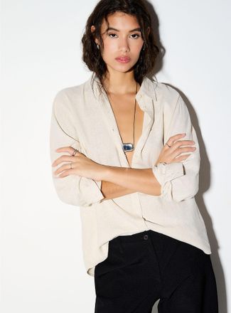 Ichi Womens Linen-blend shirt