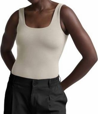Beyond Yoga Base Tank Bodysuit In Oat