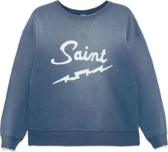 Saint Mxxxxxx Felpa in cotone con logo - Blu