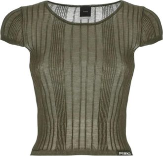 Pinko Pinko, Dames, Tops, Groen, Maat: L Katoen