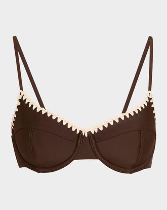 Ramy Brook Emmeline Crochet-Trim Bikini Top