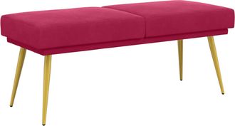 vidaXL Banco De Doble Capa Rojo Vino 120 X 45 X 46 Cm Terciopelo Vidaxl
