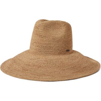 Brixton Helena Packable Straw Sun Hat in Tan at Nordstrom, Size X-Small
