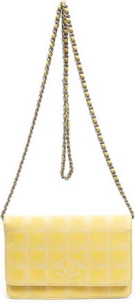 Chanel Womens New Travel Line Wallet On Chain Shoulder Bag - Yellow Canvas - One Size