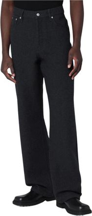 Dries Van Noten Broeken, Heren, Grijs, W34, Katoen, Wijde Broek