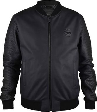 Philipp Plein Leren jas Zwart