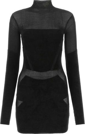 Dion Lee Black stretch viscose blend mini dress