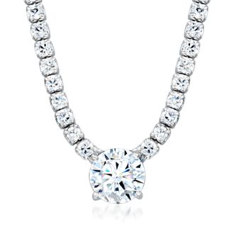Ross-Simons CZ Solitaire-Style Tennis Necklace in Sterling Silver