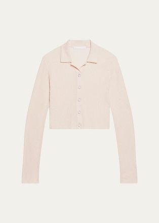 Helmut Lang Raw Edge Linen-Blend Knit Cardigan