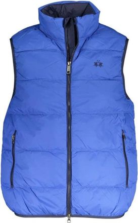 La Martina Gewatteerde Mouwloze Vest - Heren - Bodywarmers - Blauw - M - Leer - Jassen