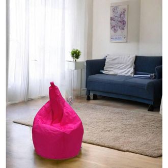 Dmora Pouf Acchille, Poltrona multiuso, Poltroncina sacco, Pouf poggiapiedi, Made in Italy, 80x80 h120 cm, Fucsia