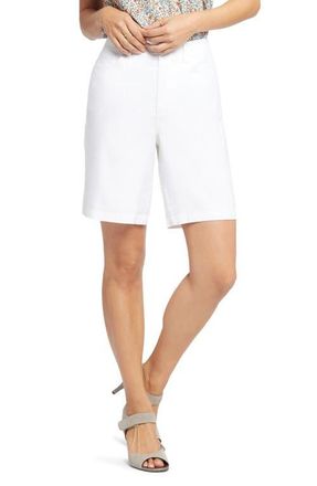 NYDJ Linen Blend Bermuda Shorts in Optic White at Nordstrom, Size 12