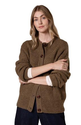 Celtic & Co. British Wool Moss Stitch Cardigan in Walnut at Nordstrom, Size X-Large