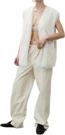 Alysi Fringe V Neck Vest In Meringa