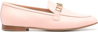 Casadei logo plaque leather loafers - women - Calf Leather/Calf Leather/Rubber/Calf Leather - 38 - Pink