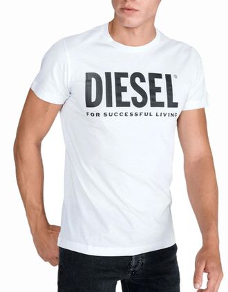 Diesel Mens DIESEL T DIEGO LOGO Mens T Shirts Short Sleeved Casual Top Summer Cotton Tee NEW - White - Size: 38