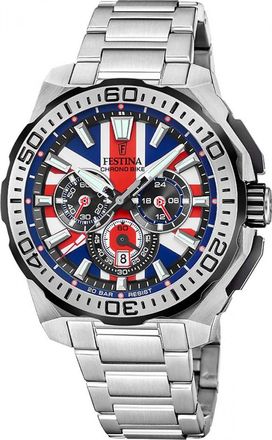 Festina F20724-A Mens Chrono Bike Limited Edition Watch and Strap Gift Set - Silver - One Size