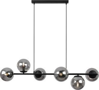 OEM L&aacute;mpara Colgante Siena Negra 6 Planas Pantalla Grafito E14