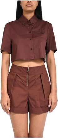 Patrizia Pepe Patrizia Pepe, Shirts, female, Brown, Size: XS Cropped Shirt