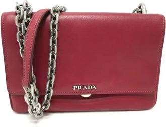 Prada Pre-owned Leather prada-bags - Dames - Vintage Schoudertas - Rood - ONE Size - Leer - Vintage