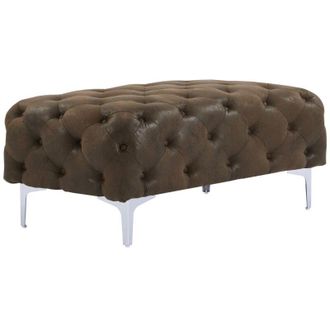 Vente-Unique Vente-unique - Pouf chesterfield in Microfibra aspetto Pelle invecchiata - edwina