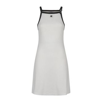 Courr&egrave;ges Short Kleedjes - Dames - Korte kleedjes - Wit - L - Katoen - Kleedjes