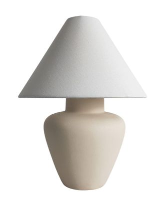 Deco Wood L&aacute;mpara de mesa de cer&aacute;mica en color blanco de 37cm