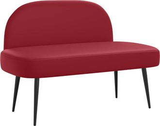 vidaXL Banco Tapizado Con Respaldo Rojo Vino Tinto 110 X 60 X 76 Cm Vidaxl