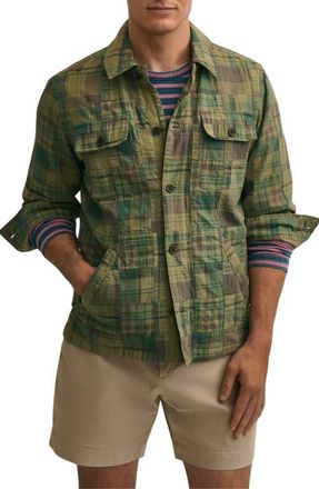 Brooks Brothers Patchwork Cotton Shirt Jacket in Olive Madras Patchwork at Nordstrom, Size Large